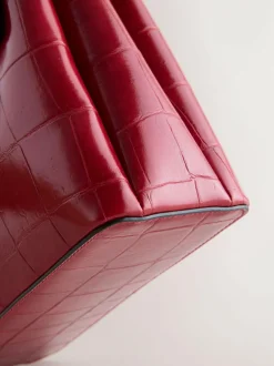 Next Croc Effect Hand Held Bag Red Online