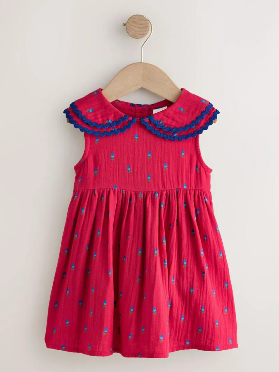 Next Ric Rac Collar Dress (3mths-8yrs) Red Ditsy Online