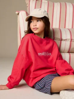 Next Sweatshirt (3-16yrs) Red Embroidered Detail Best