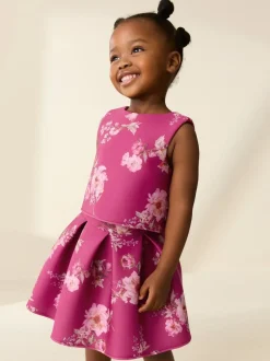 Next Red Floral Scuba Top and Skirt Set (3mths-7yrs) Discount
