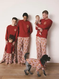 Next Red Gingerbread Matching Family Christmas Cosy Fleece Dressing Gown Sale
