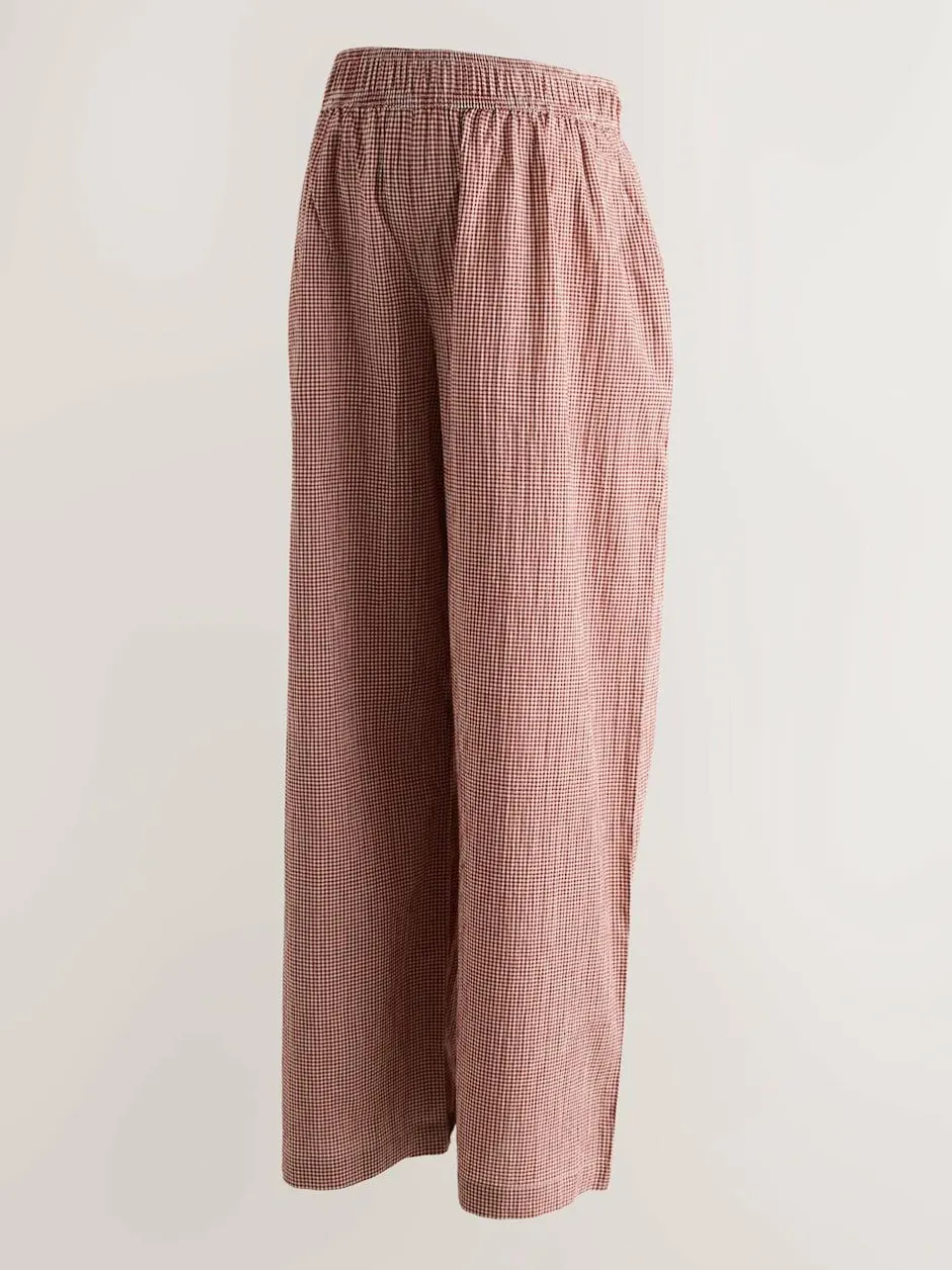 Next Red Gingham Maternity Wide Leg Trousers