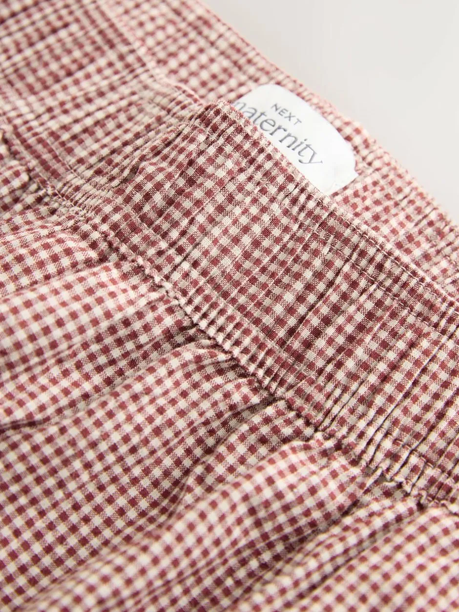 Next Red Gingham Maternity Wide Leg Trousers
