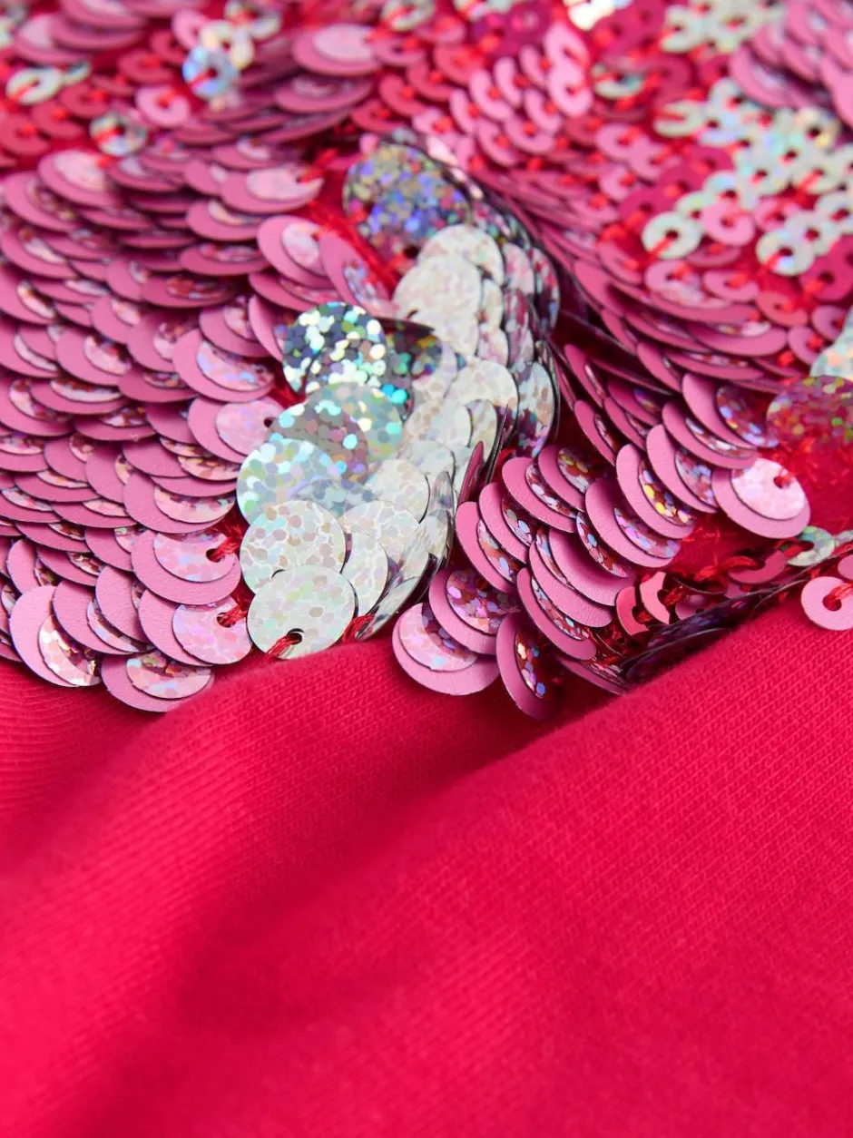 Next Sequin T-Shirt (3-16yrs) Red Heart New