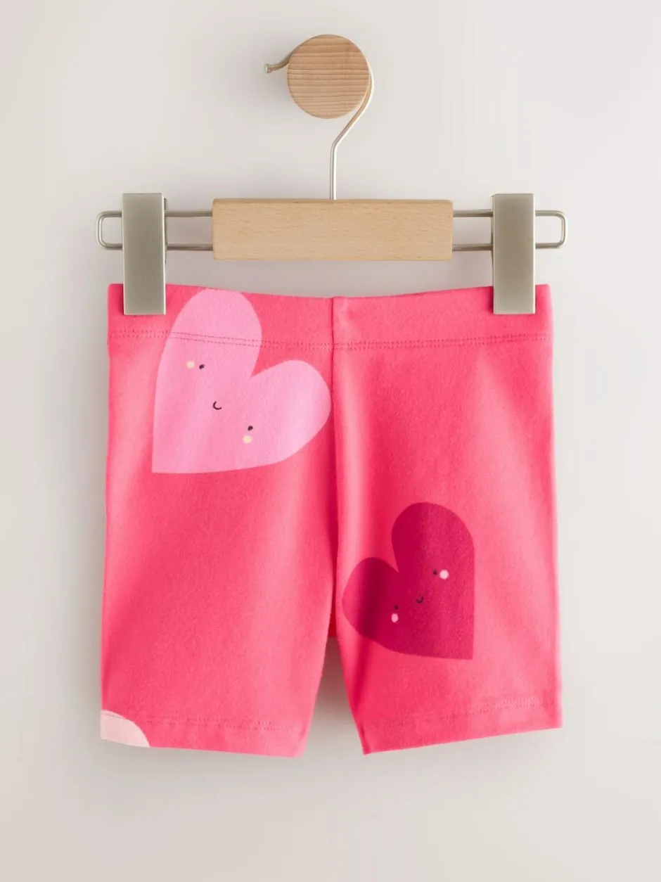 Next Red Hearts Cycle Shorts 3 Pack (3mths-7yrs) New