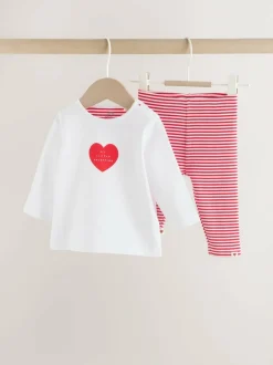 Next T-Shirt and Leggings Baby Set (0mths-2yrs) Red Little Valentine