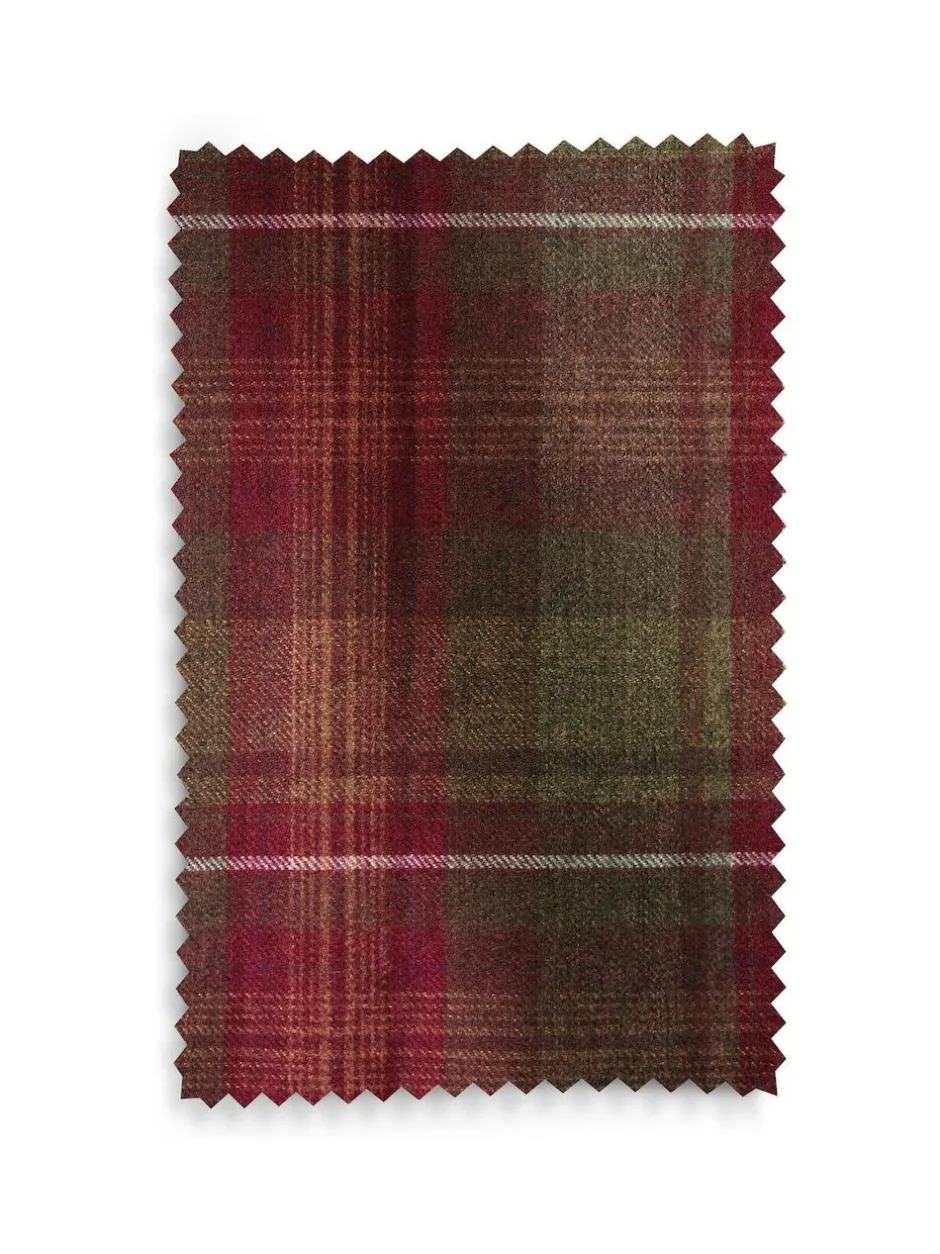 Next Red Highland Check Lined Eyelet Curtains Clearance