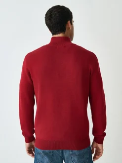 Next Red Plain N.Premium Regular Fit 100% Cotton Premium Quarter Zip Jumper Hot