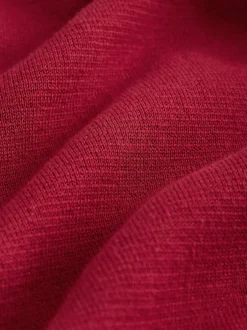 Next Red Plain N.Premium Regular Fit 100% Cotton Premium Quarter Zip Jumper Hot