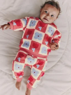 Next Baby Fleece Tops and Leggings Set 2 Piece (0mths-2yrs) Red/ Purple Check Best