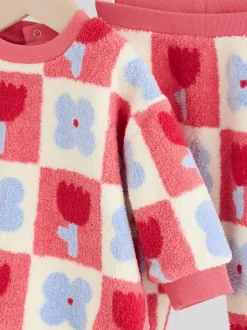 Next Baby Fleece Tops and Leggings Set 2 Piece (0mths-2yrs) Red/ Purple Check Best