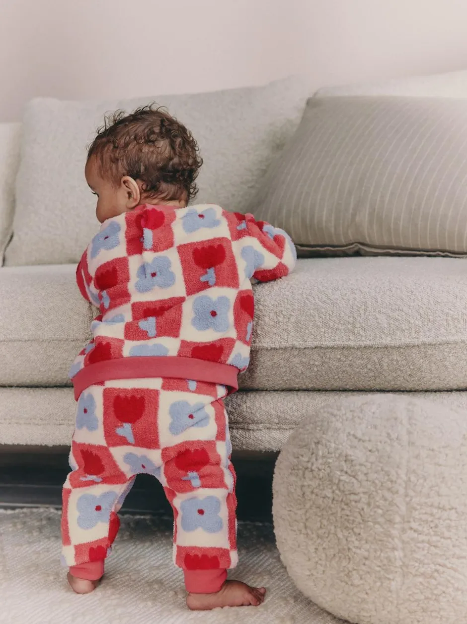 Next Baby Fleece Tops and Leggings Set 2 Piece (0mths-2yrs) Red/ Purple Check Best