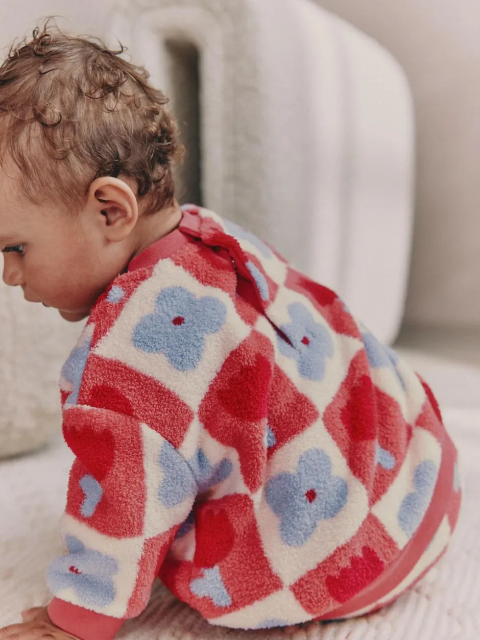 Next Baby Fleece Tops and Leggings Set 2 Piece (0mths-2yrs) Red/ Purple Check Best