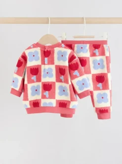 Next Baby Fleece Tops and Leggings Set 2 Piece (0mths-2yrs) Red/ Purple Check Best