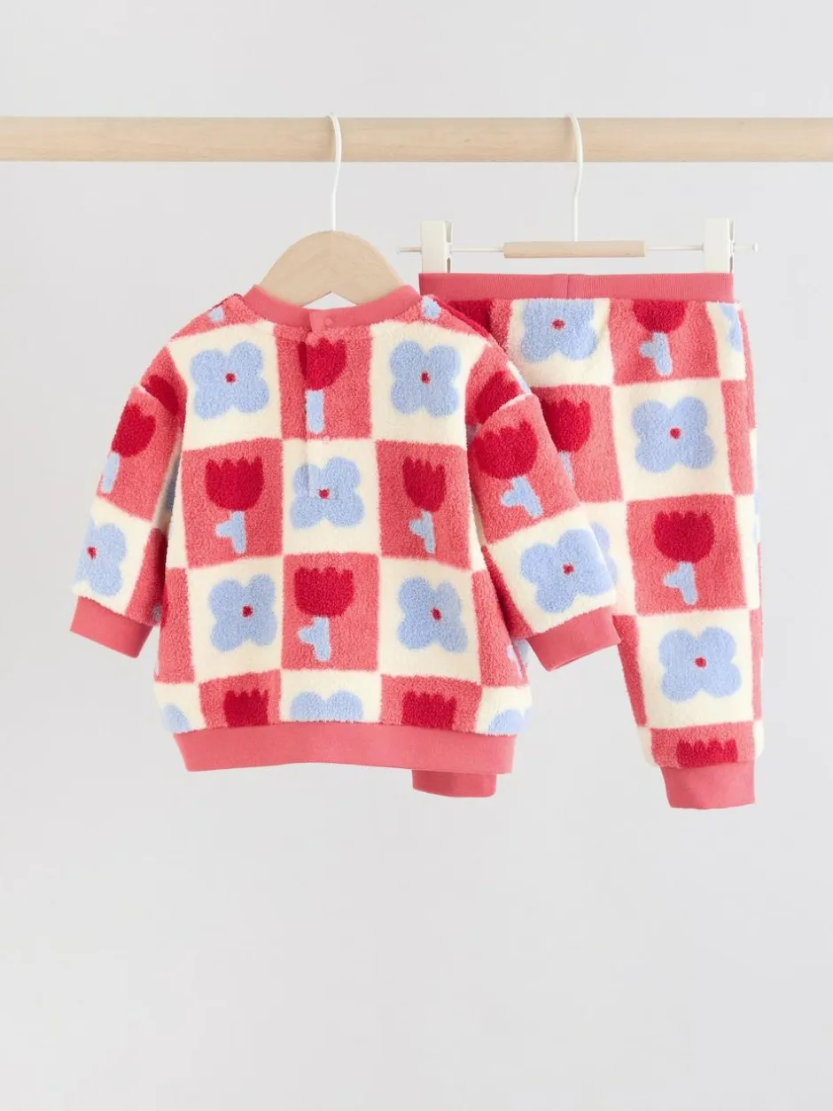 Next Baby Fleece Tops and Leggings Set 2 Piece (0mths-2yrs) Red/ Purple Check Best