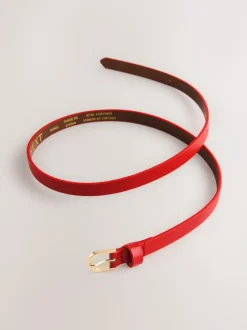 Next Red Skinny Leather Belt Online