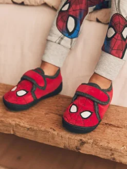 Next Red Spiderman Marvel Touch Fastening Cupsole Print Slippers Online