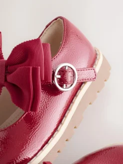 Next Standard Fit (F) Chunky Bow Mary Jane Shoes Red Hot