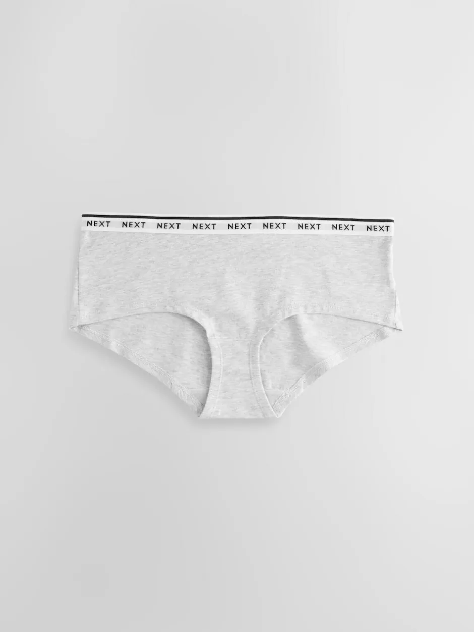 Next Short Cotton Logo Knickers 7 Pack Red Tablescape Print
