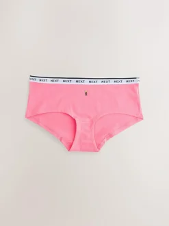 Next Short Cotton Logo Knickers 7 Pack Red Tablescape Print