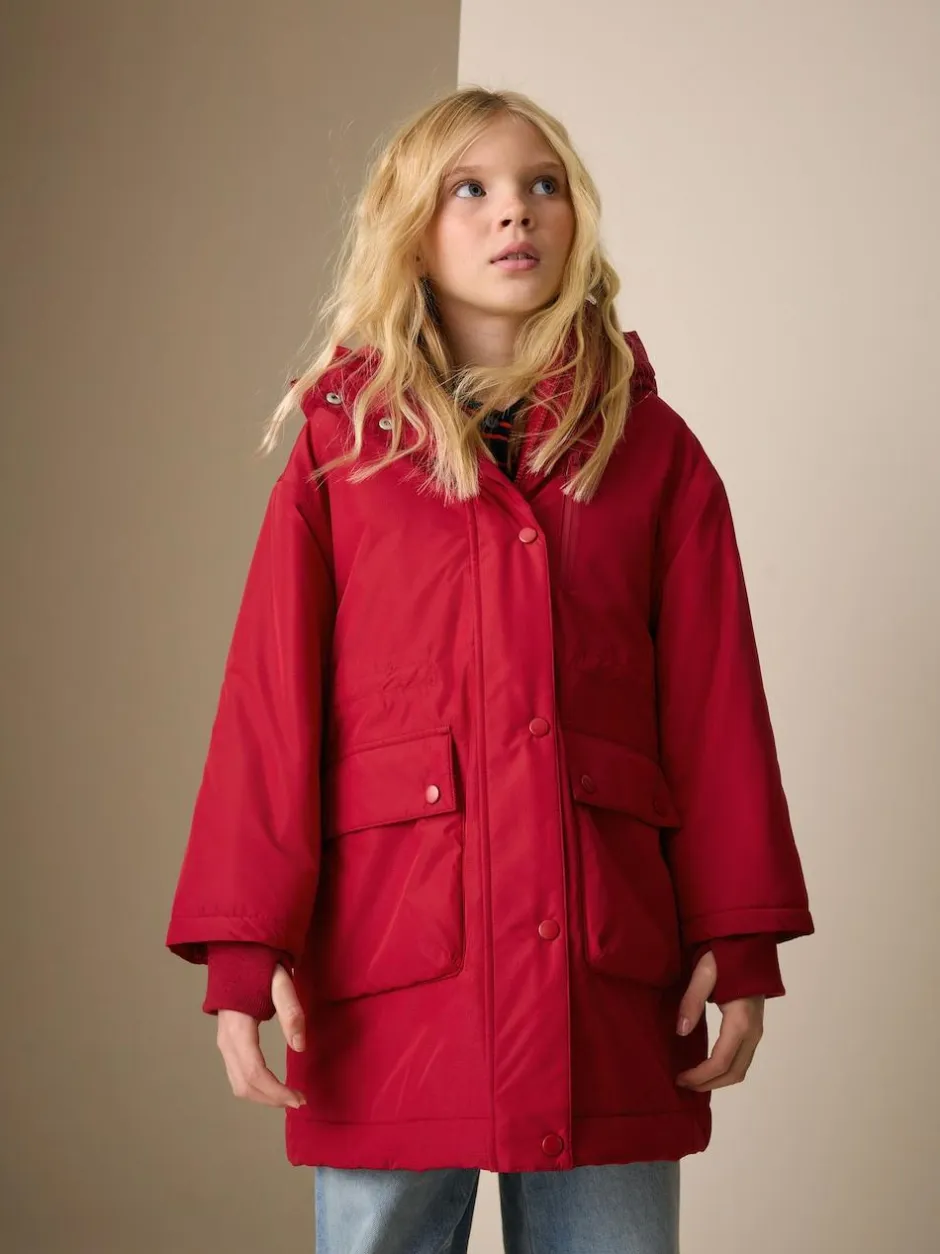 Next Red Waterproof Wadded Coat (4-12yrs) Hot