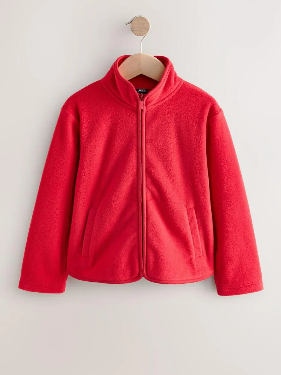Next Zip-Up Fleece Jacket With Pockets (3-16yrs) Red Clearance