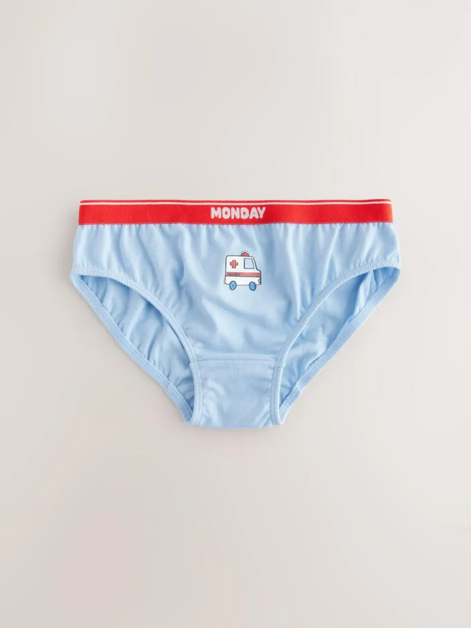 Next Cotton Briefs 7 Pack (1.5-10yrs) Red/Blue Emergency Vehicles