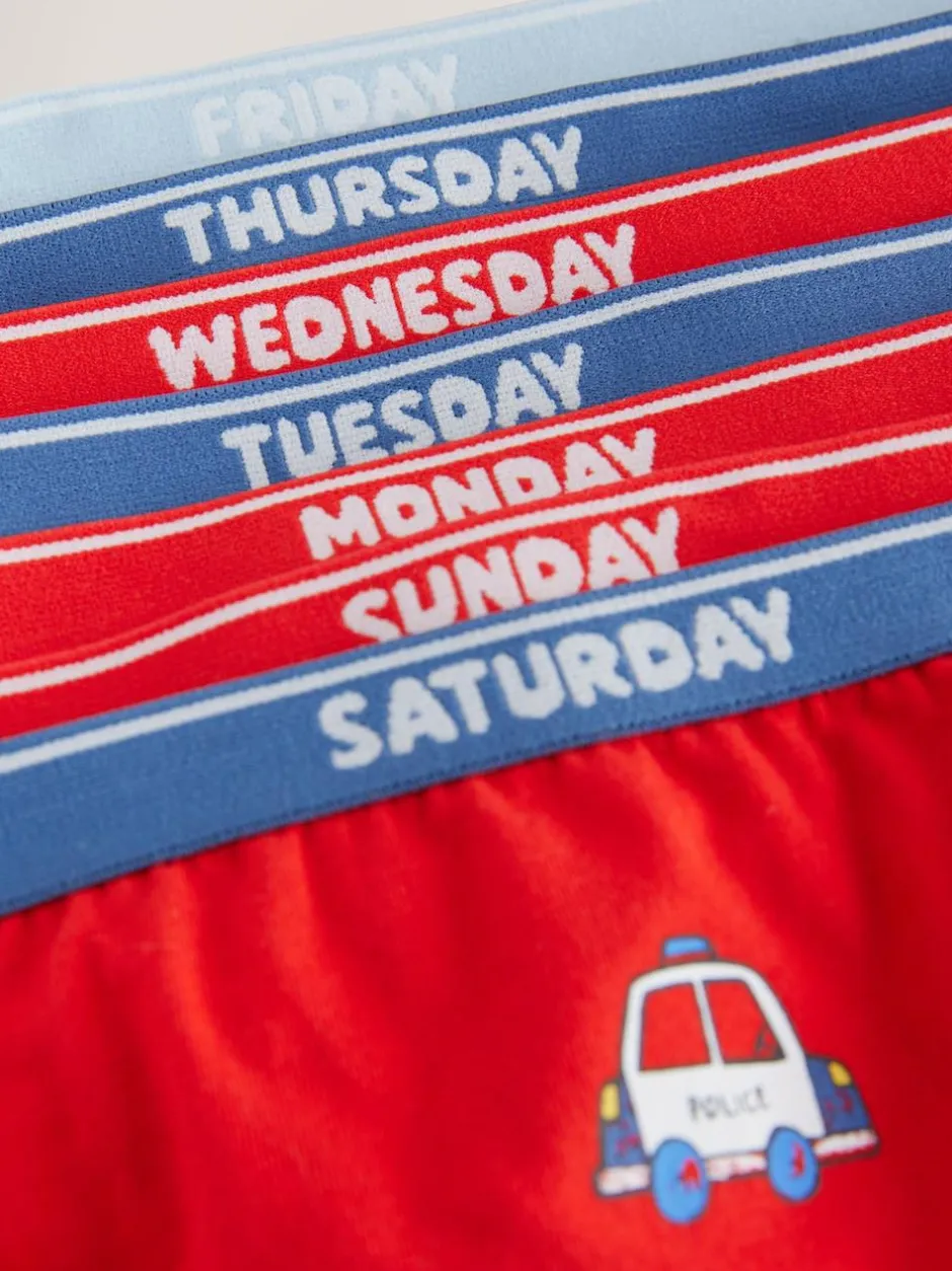 Next Cotton Briefs 7 Pack (1.5-10yrs) Red/Blue Emergency Vehicles