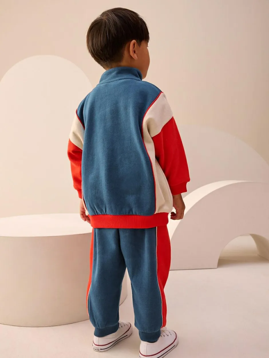 Next Half Zip Top and Joggers Set (3mths-7yrs) Red/Navy Online