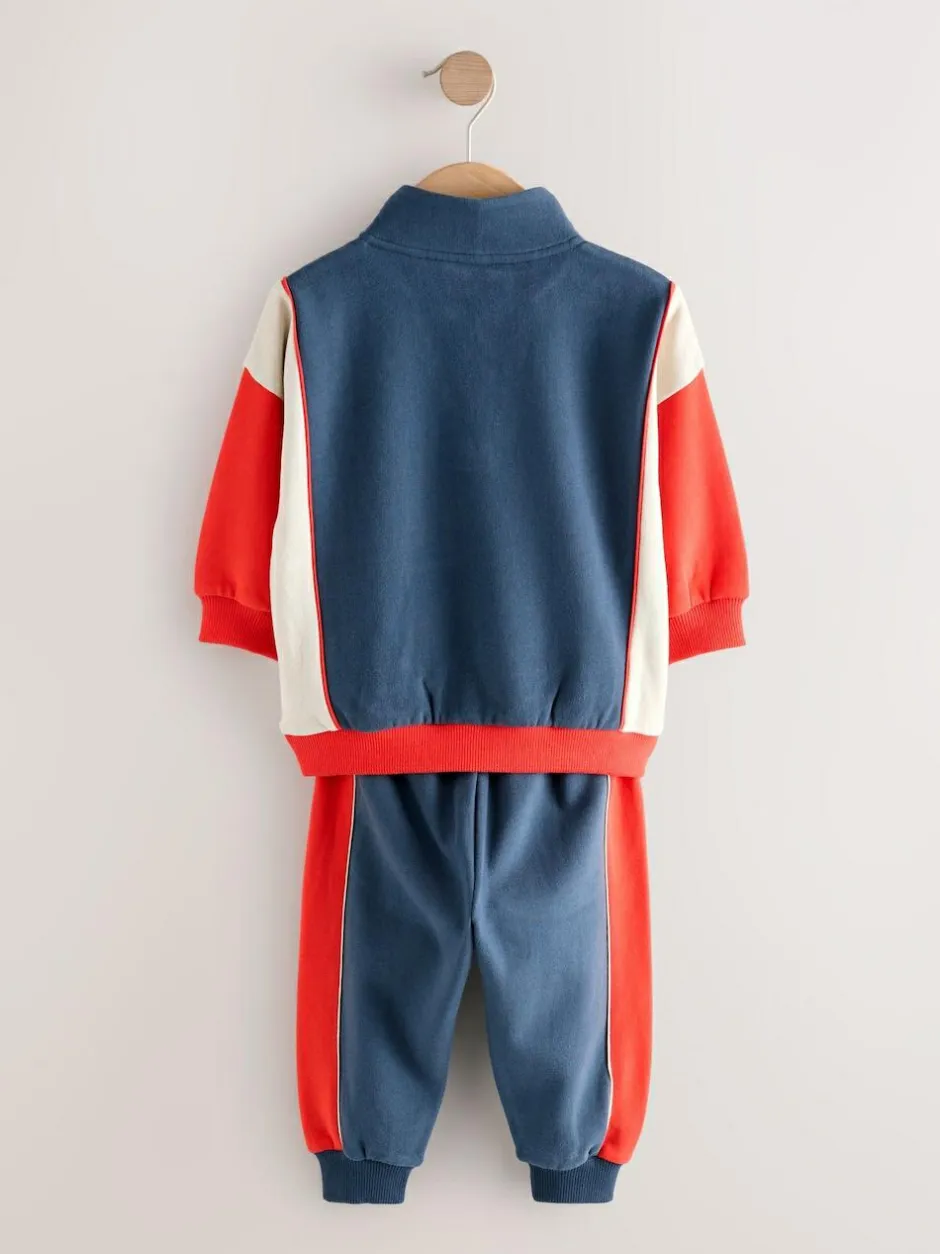 Next Half Zip Top and Joggers Set (3mths-7yrs) Red/Navy Online