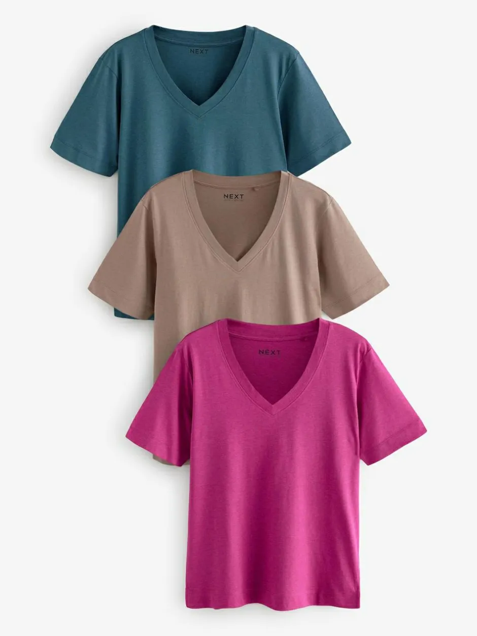 Next Modal Slouch Short Sleeve T-Shirt 3 Pack Red/Teal Online