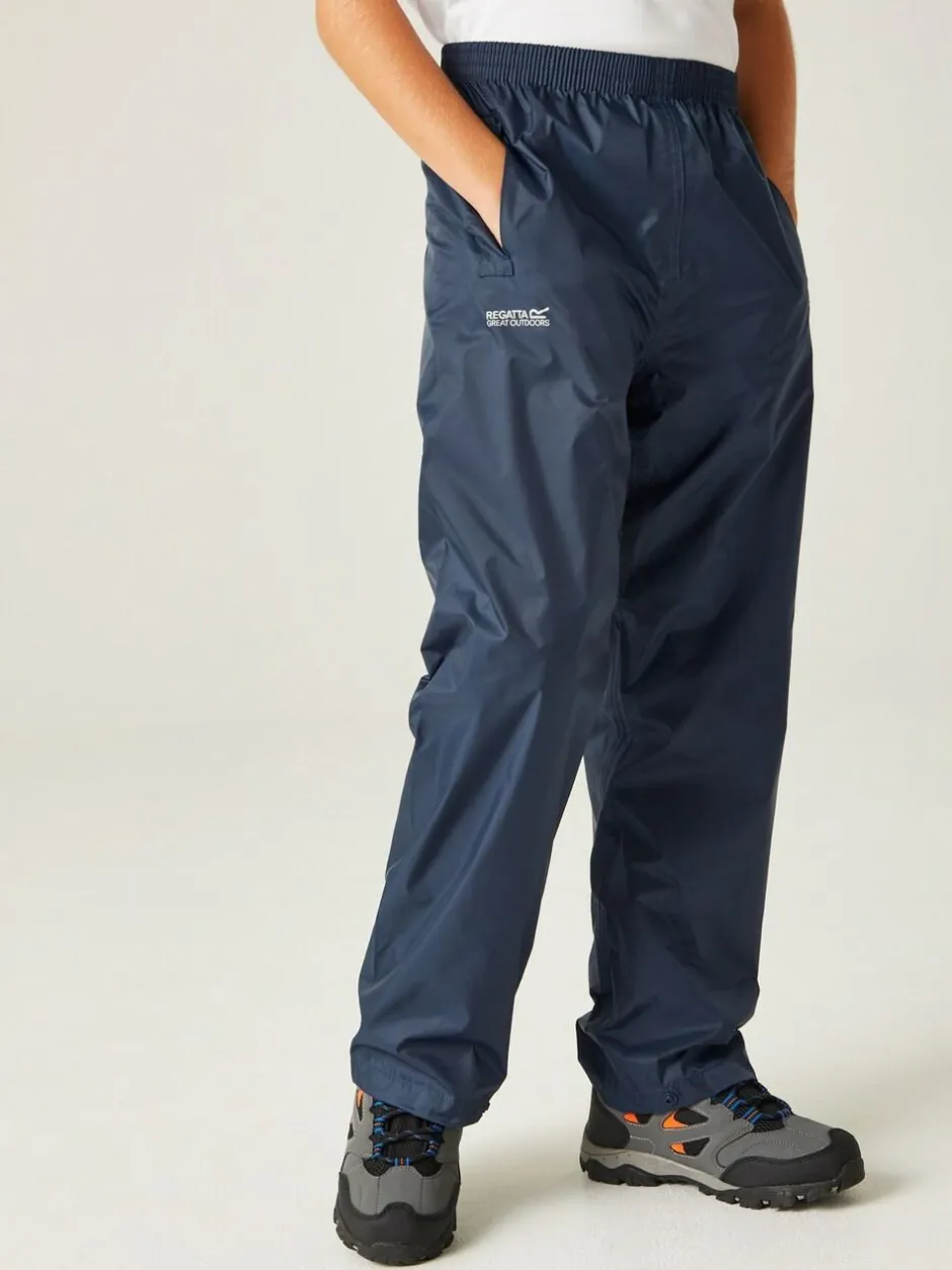 Regatta Kids Pack It Waterproof Overtrousers Blue Outlet