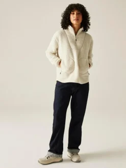 Regatta Frankie Borg Half Zip Fleece Cream Hot