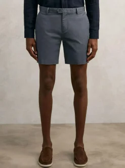 Reiss Wicket Cotton Chino Shorts with Stretch Airforce Blue Hot