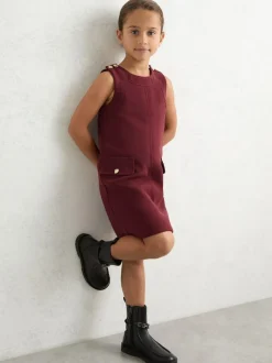 Reiss Berry Cyrus 9-13 yrs Button-Detail Sleeveless Shift Dress Best