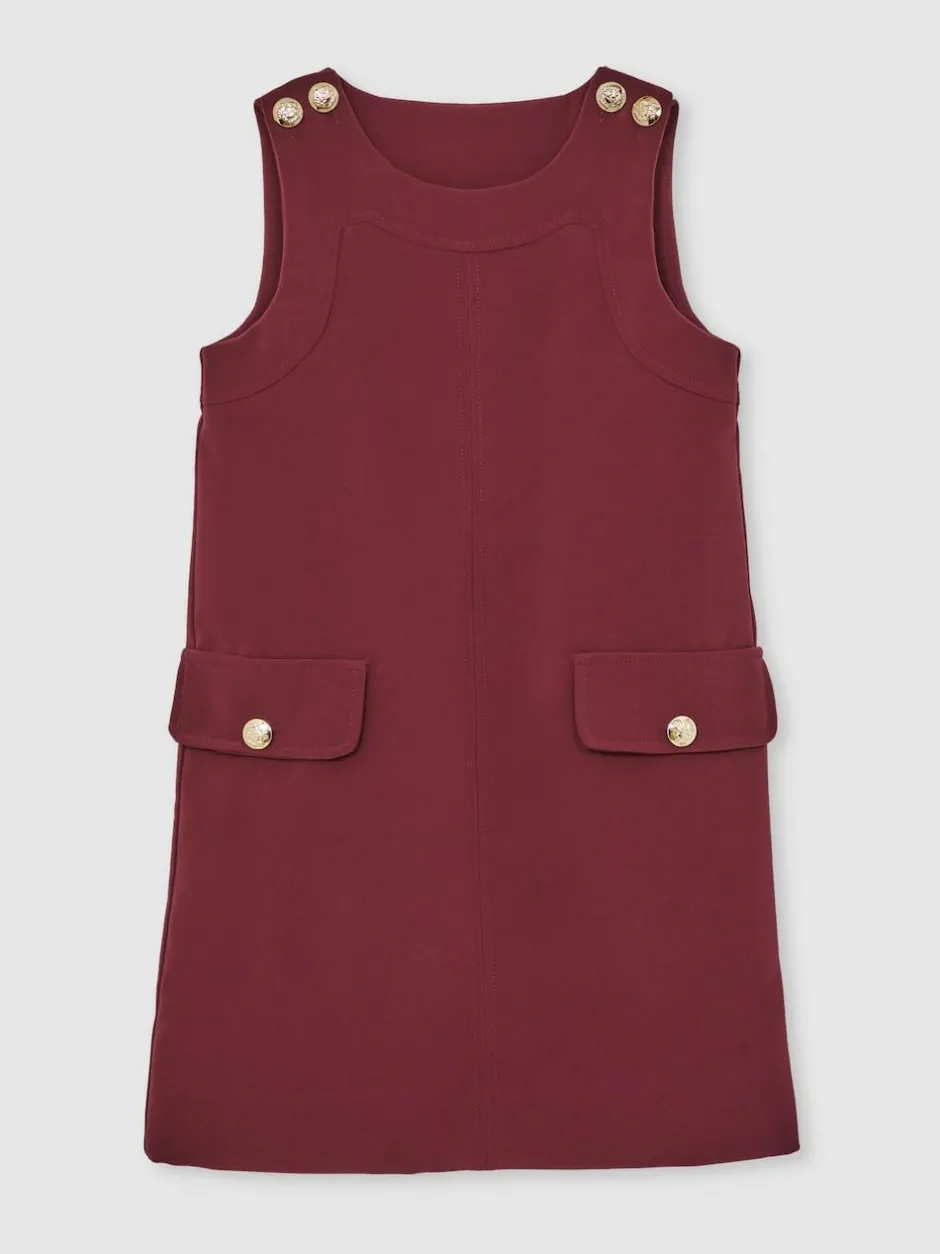 Reiss Berry Cyrus 9-13 yrs Button-Detail Sleeveless Shift Dress Best