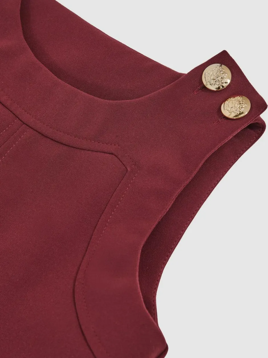 Reiss Berry Cyrus 9-13 yrs Button-Detail Sleeveless Shift Dress Best