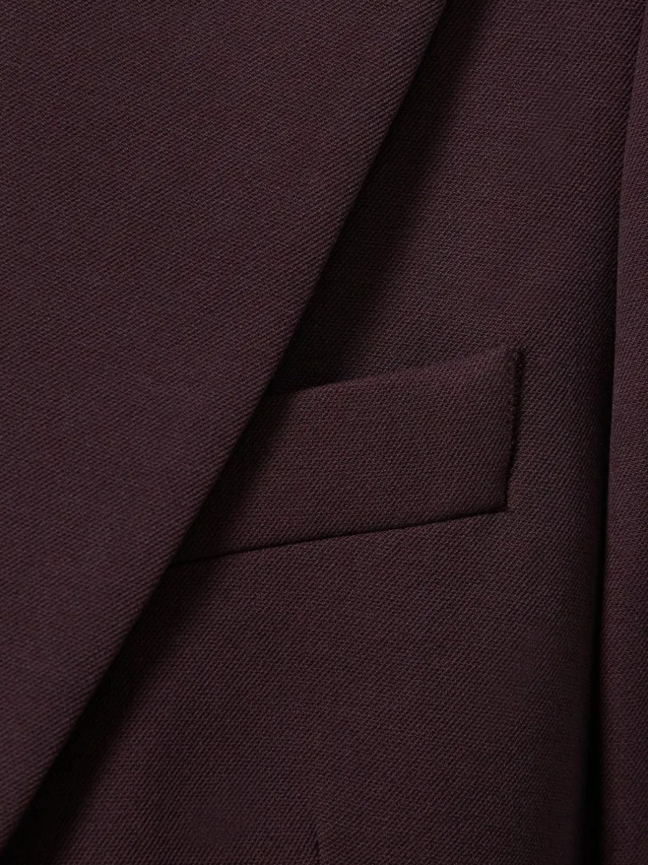 Reiss Gabi Petite Tailored Single Breasted Suit Blazer Berry