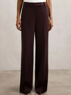 Reiss Gabi Wide-Leg Suit Trousers Berry Online