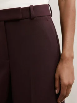 Reiss Gabi Wide-Leg Suit Trousers Berry Online