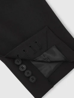 Reiss Black Arley Monogram Relaxed Single-Breasted Blazer Clearance