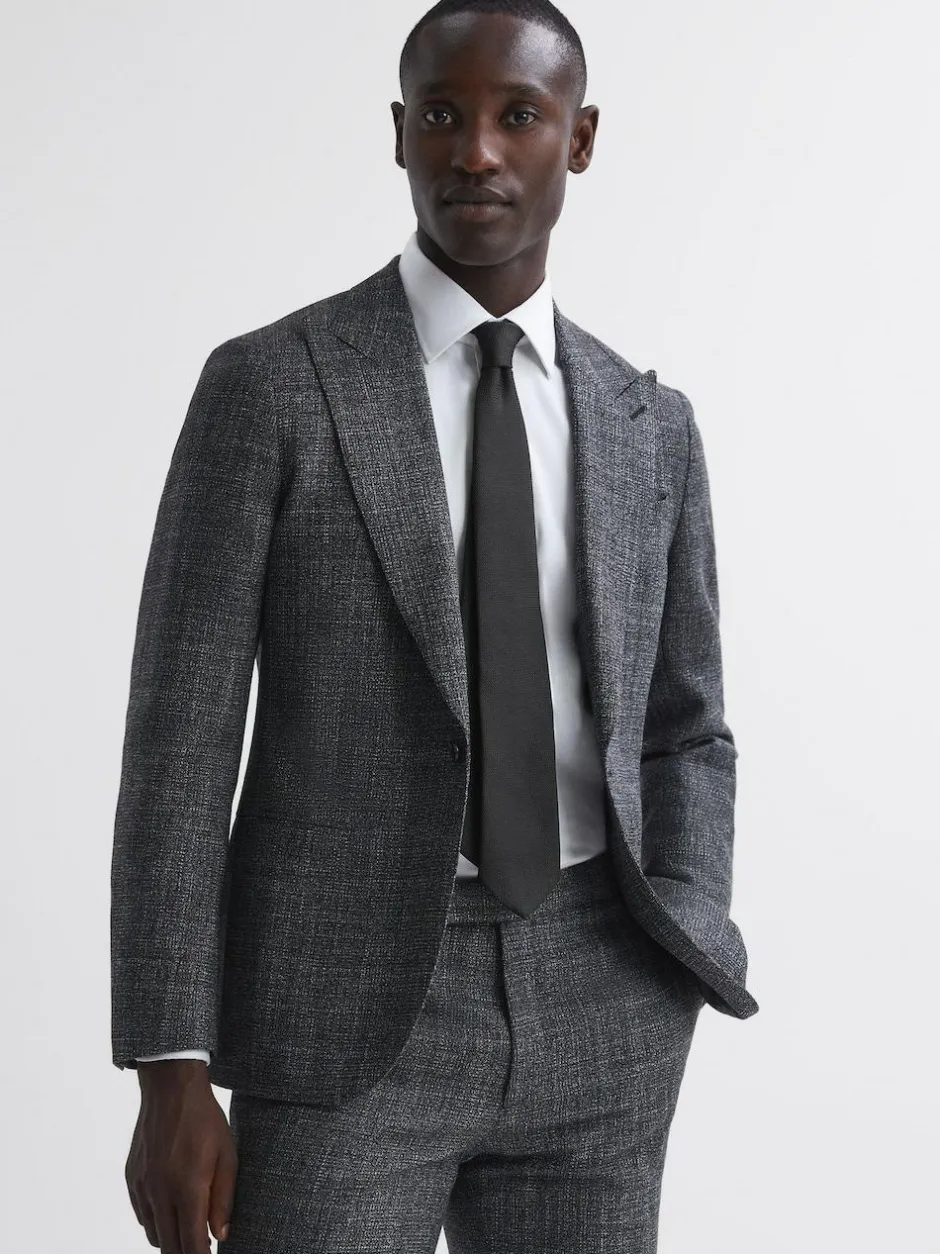 Reiss Ceremony Textured Silk Blend Tie Black Sale