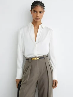 Reiss Black Cora Leather Buckle-Hardware Belt Sale