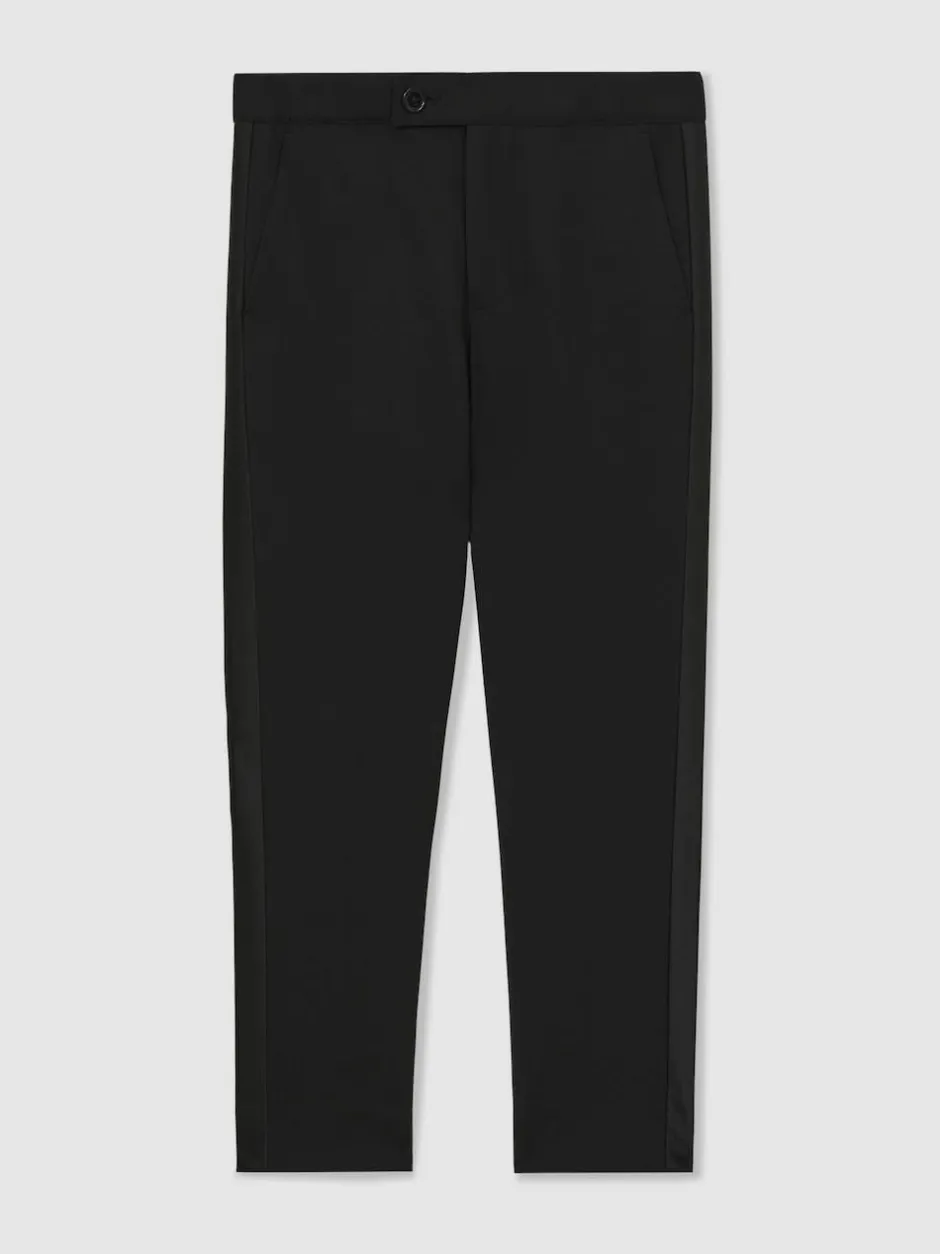 Reiss Black Knightsbridge T 3-9 yrs Tuxedo Satin Stripe Trousers New