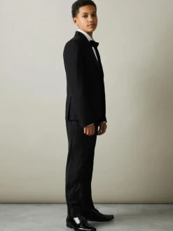 Reiss Black Knightsbridge 9-13 yrs Single-Breasted Tuxedo Blazer Wool-Blend Clearance