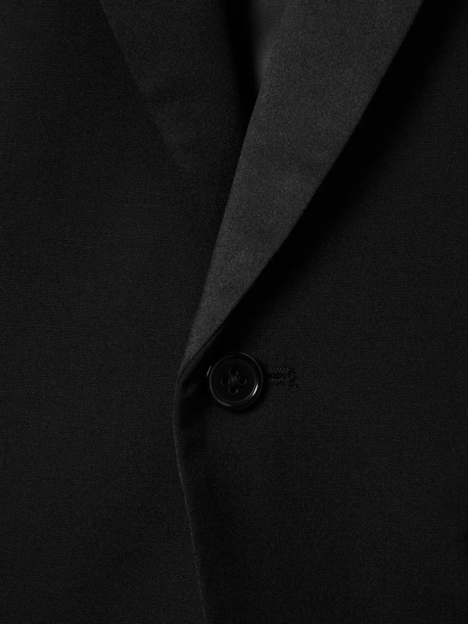 Reiss Black Knightsbridge 9-13 yrs Single-Breasted Tuxedo Blazer Wool-Blend Clearance