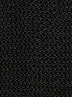 Reiss Punto Silk Knitted Tie Black Hot