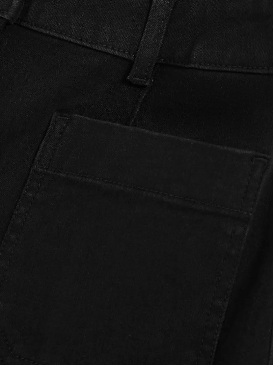 Reiss Black Sakura Patch-Pocket Flared Jeans Hot