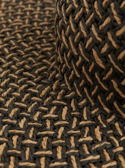 Reiss Black/Natural Sonia Straw Basket-Weave Sun Hat Sale