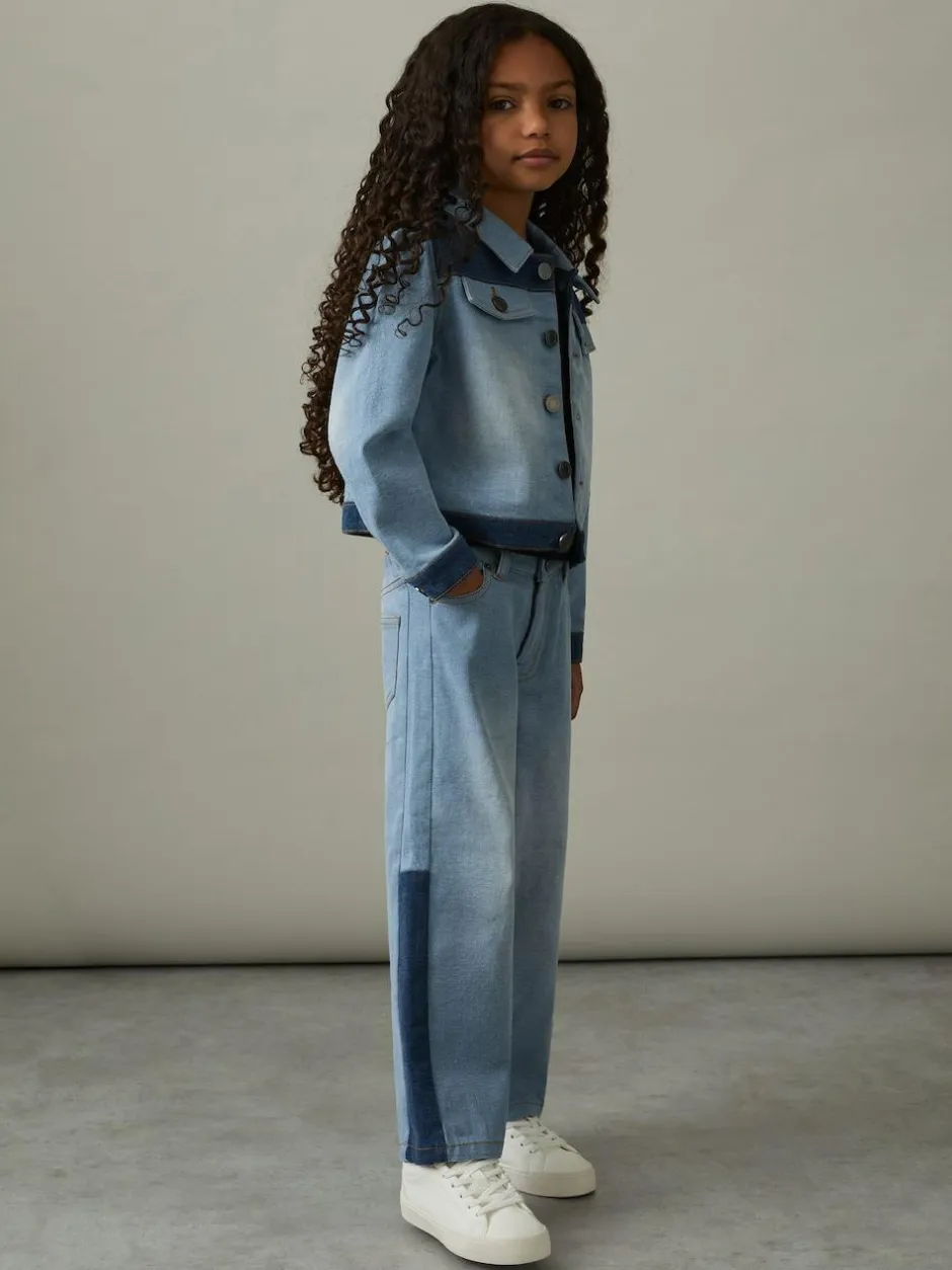 Reiss Blue Briar 4-9 yrs Patchwork Denim Jeans Two-Tone Best